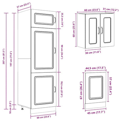 vidaXL 8 Piece Kitchen Cabinet Set Kalmar Concrete Grey Engineered Wood