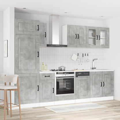 vidaXL 8 Piece Kitchen Cabinet Set "Kalmar" Concrete Grey