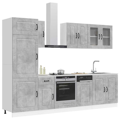vidaXL 8 Piece Kitchen Cabinet Set "Kalmar" Concrete Grey