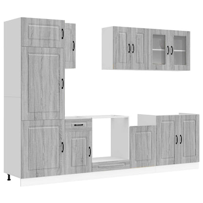 vidaXL 8 Piece Kitchen Cabinet Set "Kalmar" Grey Sonoma Engineered Wood
