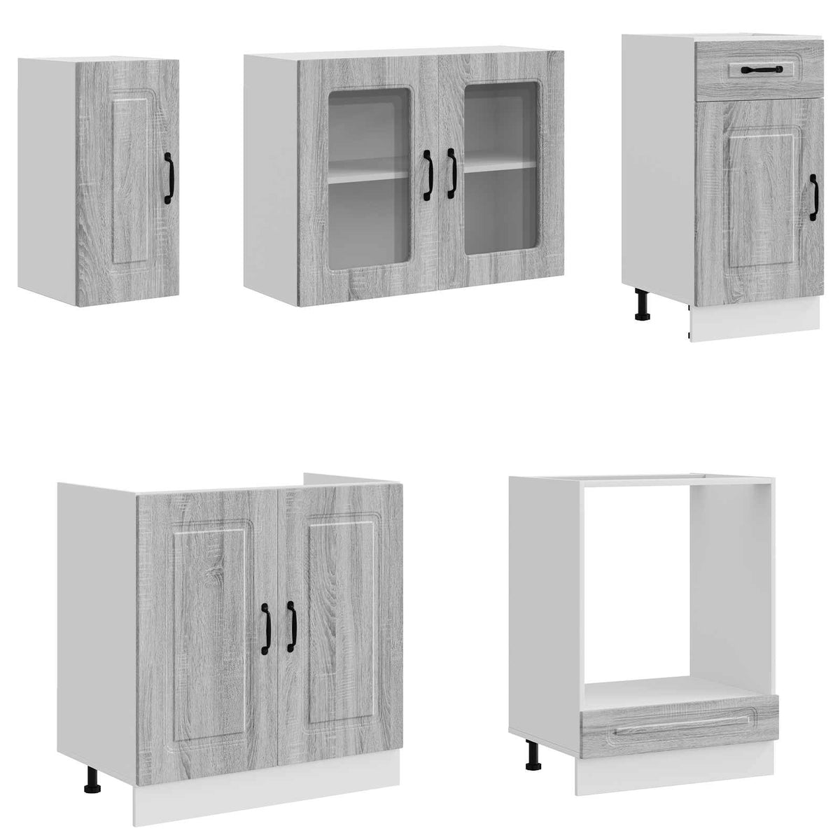 vidaXL 8 Piece Kitchen Cabinet Set "Kalmar" Grey Sonoma Engineered Wood