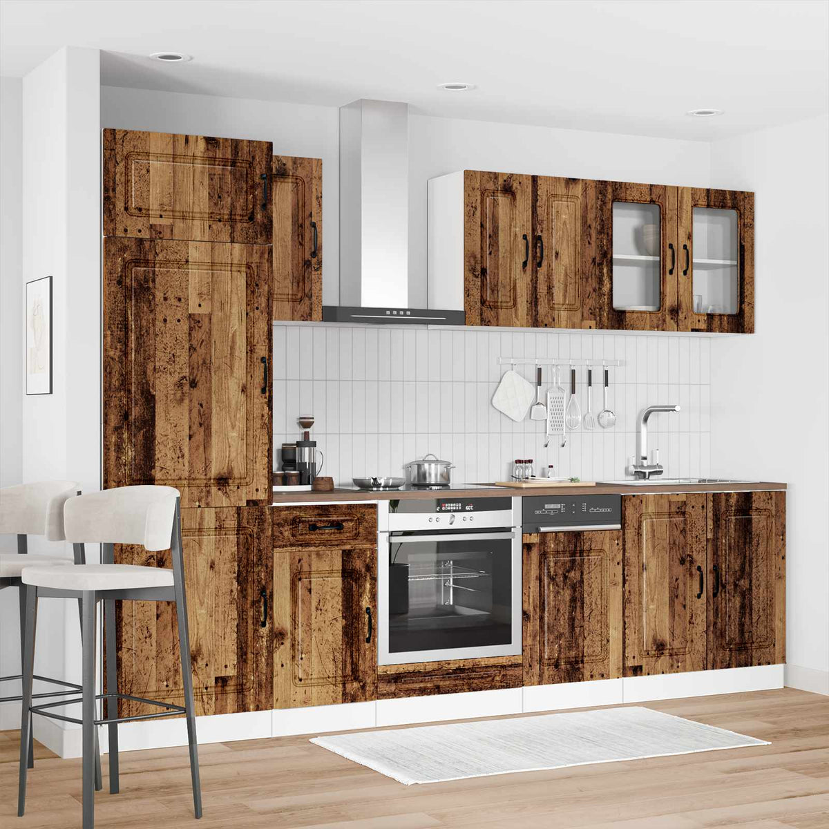 vidaXL 8 Piece Kitchen Cabinet Set "Kalmar" Old Wood Engineered Wood