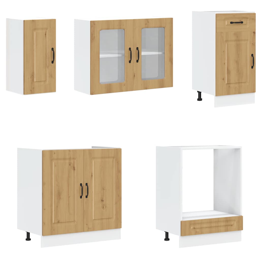 vidaXL 8 Piece Kitchen Cabinet Set Kalmar Artisan Oak Engineered Wood