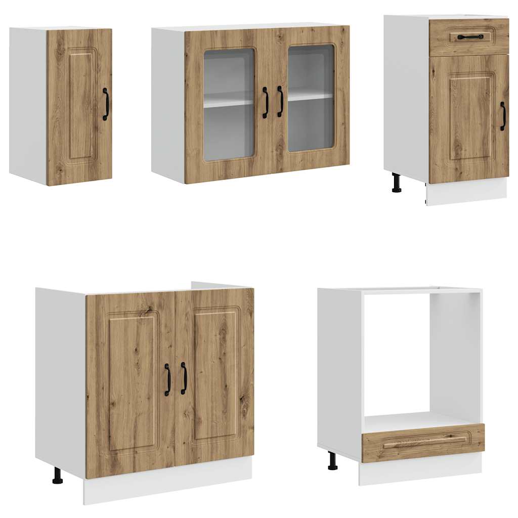 vidaXL 8 Piece Kitchen Cabinet Set "Kalmar" Artisan Oak Engineered Wood