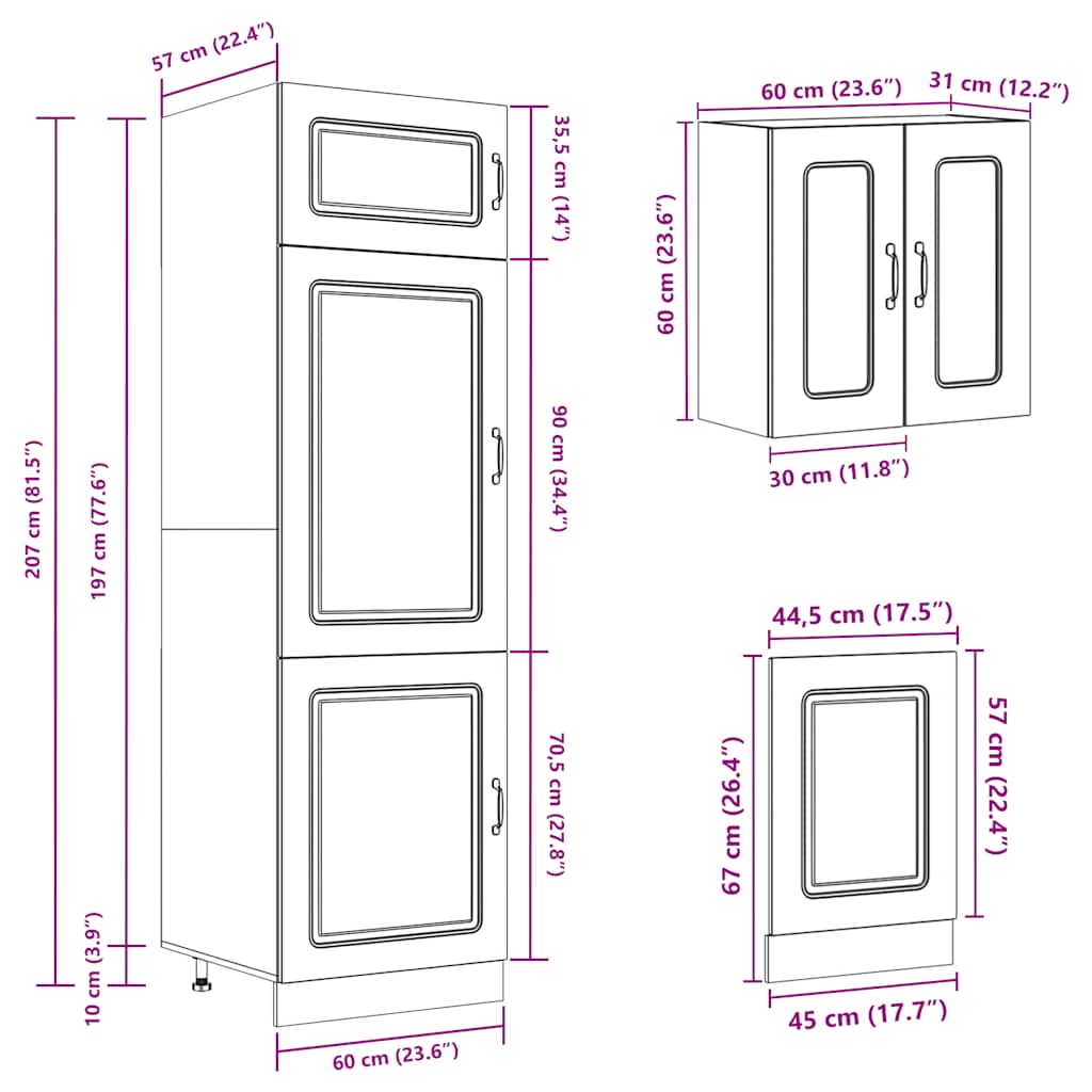 vidaXL 8 Piece Kitchen Cabinet Set Kalmar Artisan Oak Engineered Wood