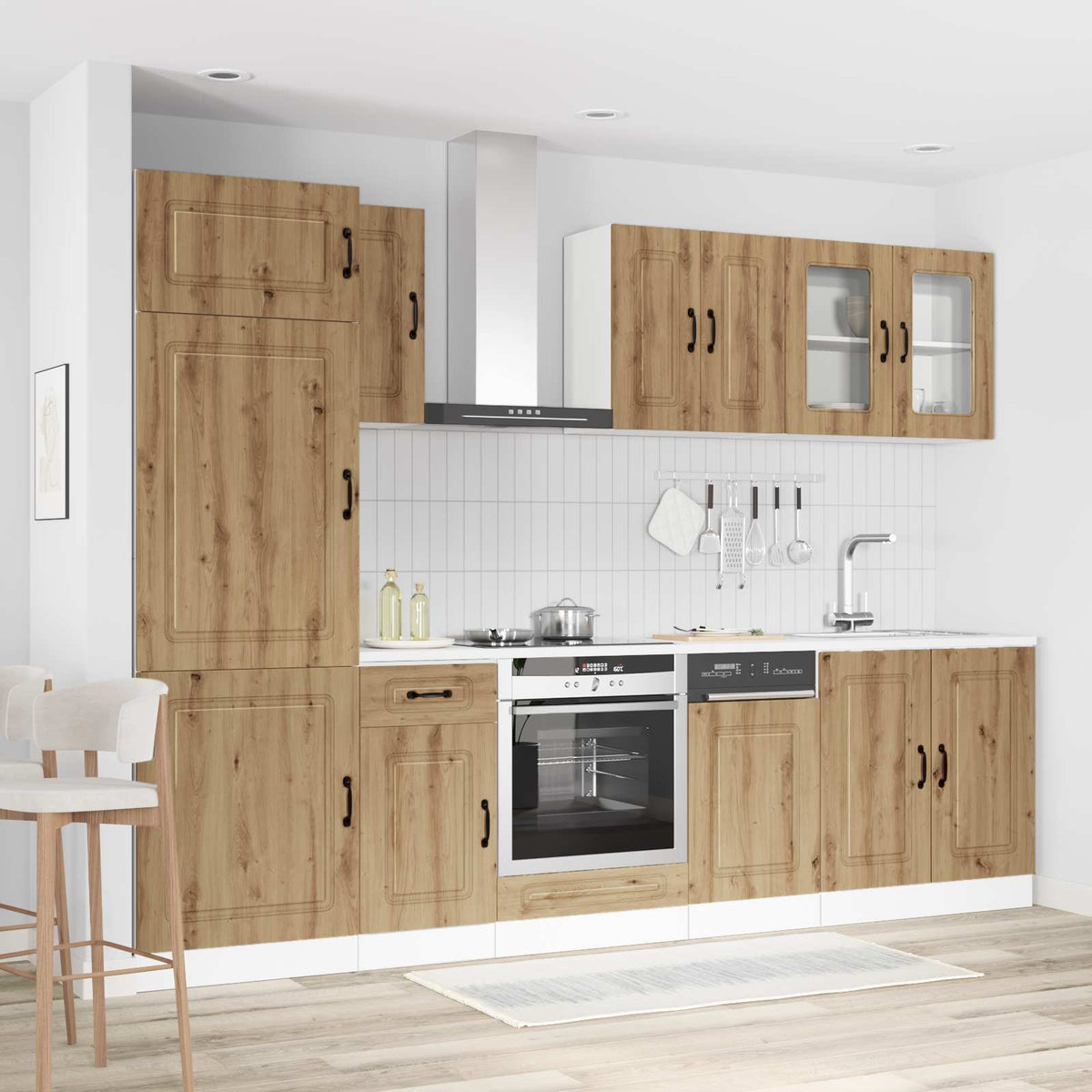 vidaXL 8 Piece Kitchen Cabinet Set "Kalmar" Artisan Oak Engineered Wood