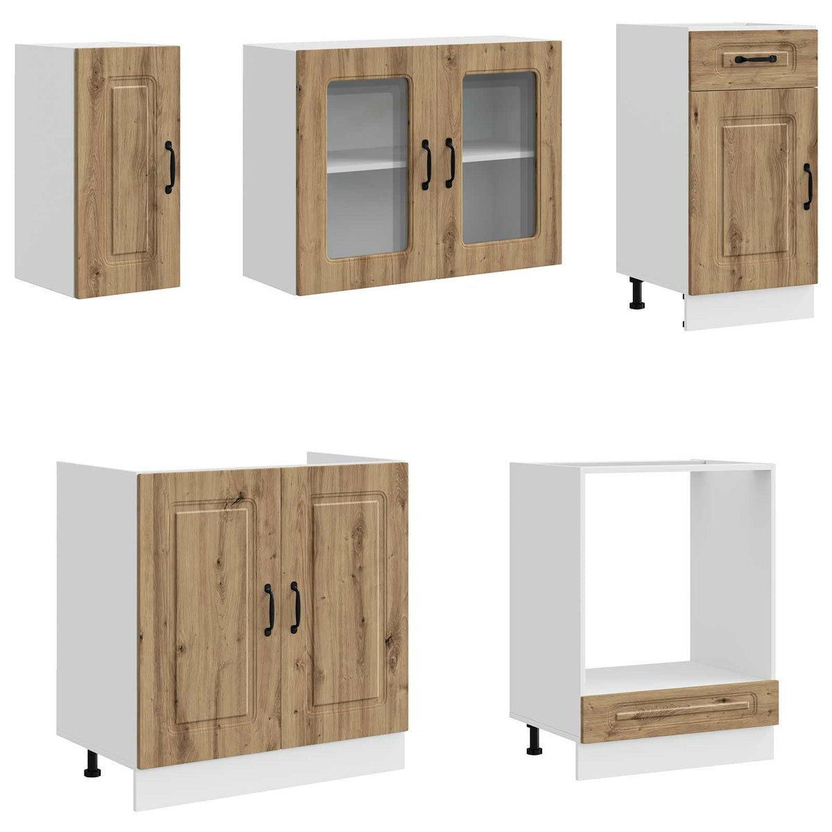 vidaXL 8 Piece Kitchen Cabinet Set "Kalmar" Artisan Oak Engineered Wood
