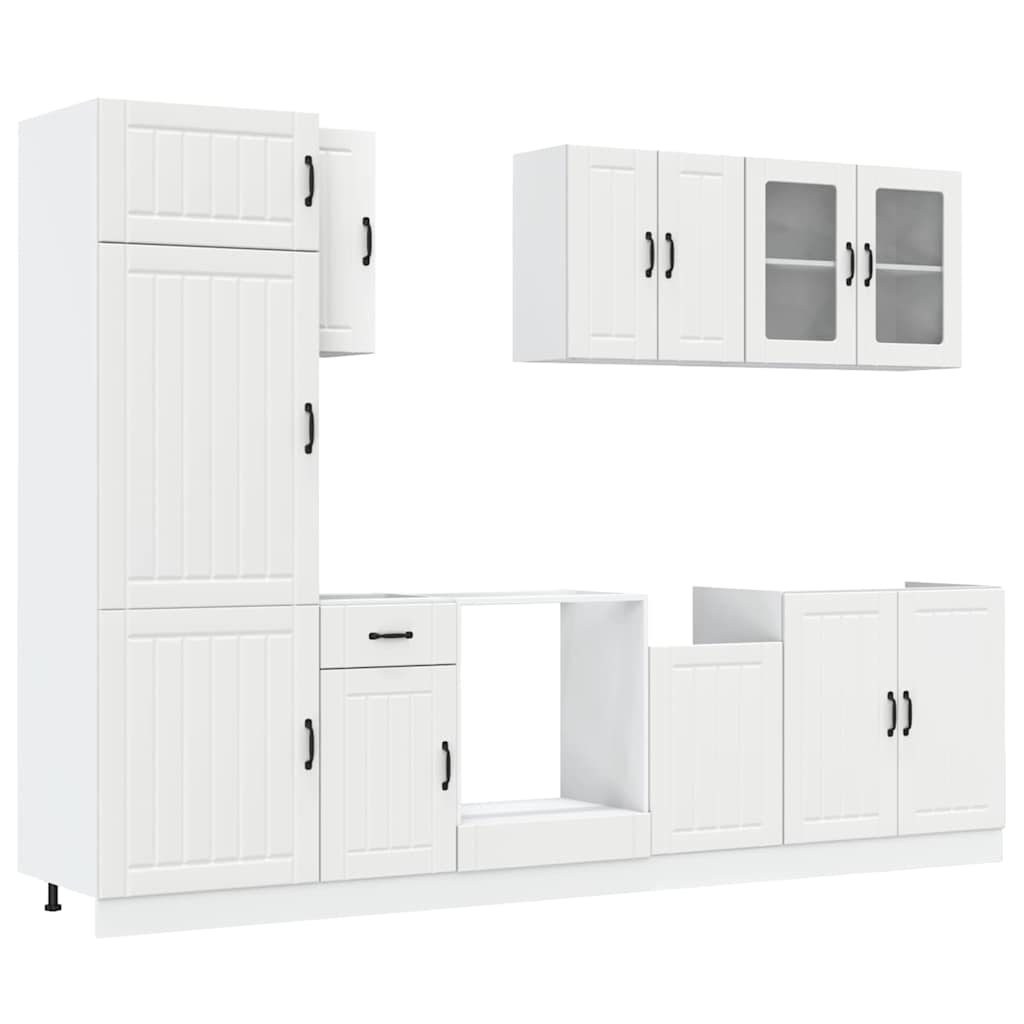 vidaXL 8 Piece Kitchen Cabinet Set Lucca White Engineered Wood