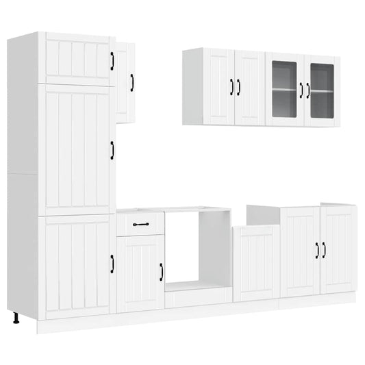 vidaXL 8 Piece Kitchen Cabinet Set "Lucca" White Engineered Wood