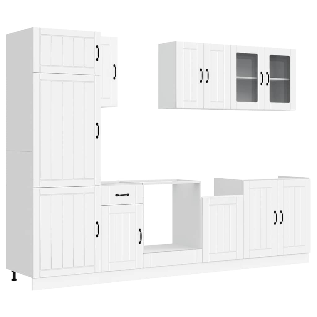 vidaXL 8 Piece Kitchen Cabinet Set "Lucca" White Engineered Wood