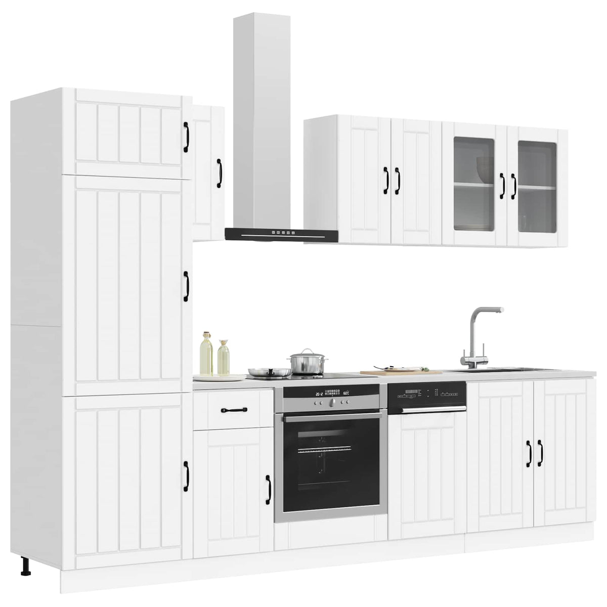 vidaXL 8 Piece Kitchen Cabinet Set "Lucca" White Engineered Wood