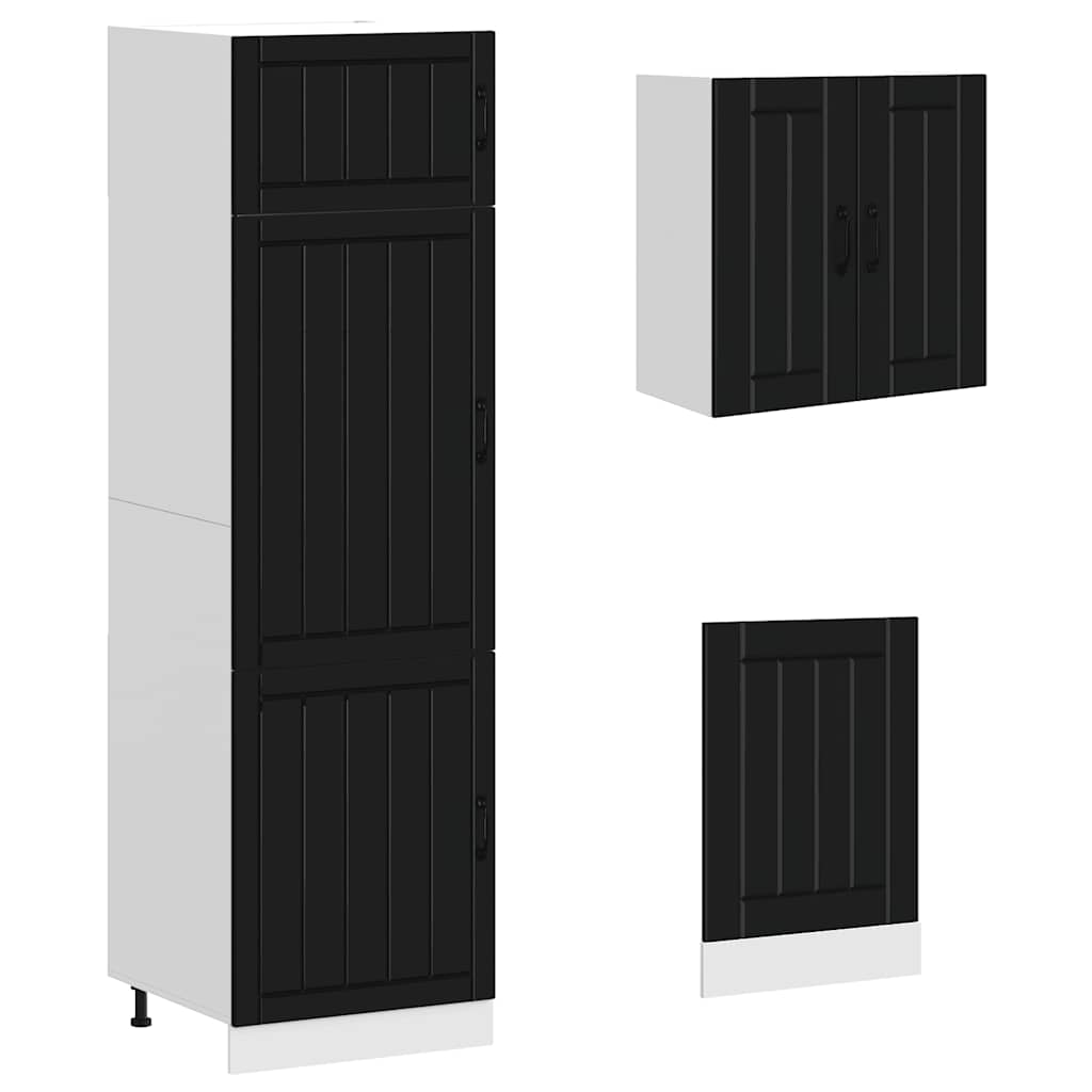 vidaXL 8 Piece Kitchen Cabinet Set "Kalmar" Black Engineered Wood