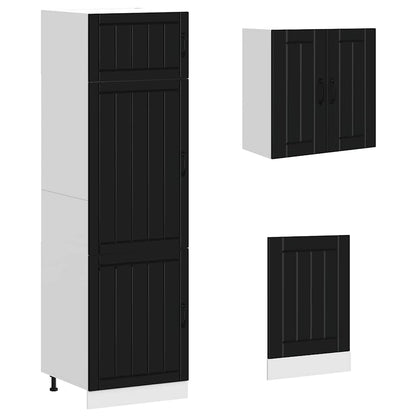 vidaXL 8 Piece Kitchen Cabinet Set "Kalmar" Black Engineered Wood