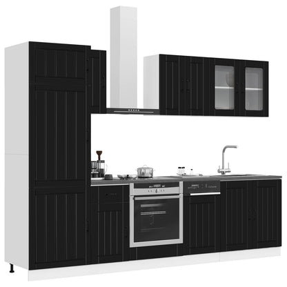vidaXL 8 Piece Kitchen Cabinet Set "Kalmar" Black Engineered Wood