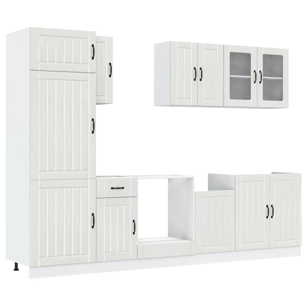 vidaXL 8 Piece Kitchen Cabinet Set Lucca High Gloss White Engineered Wood
