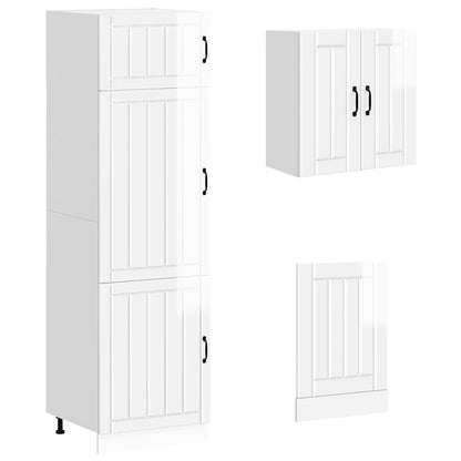 vidaXL 8 Piece Kitchen Cabinet Set "Lucca" High Gloss White Engineered Wood