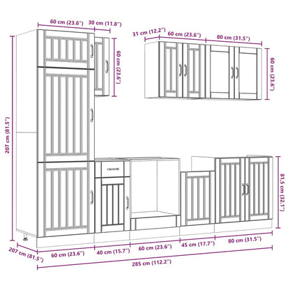 vidaXL 8 Piece Kitchen Cabinet Set Lucca High Gloss White Engineered Wood
