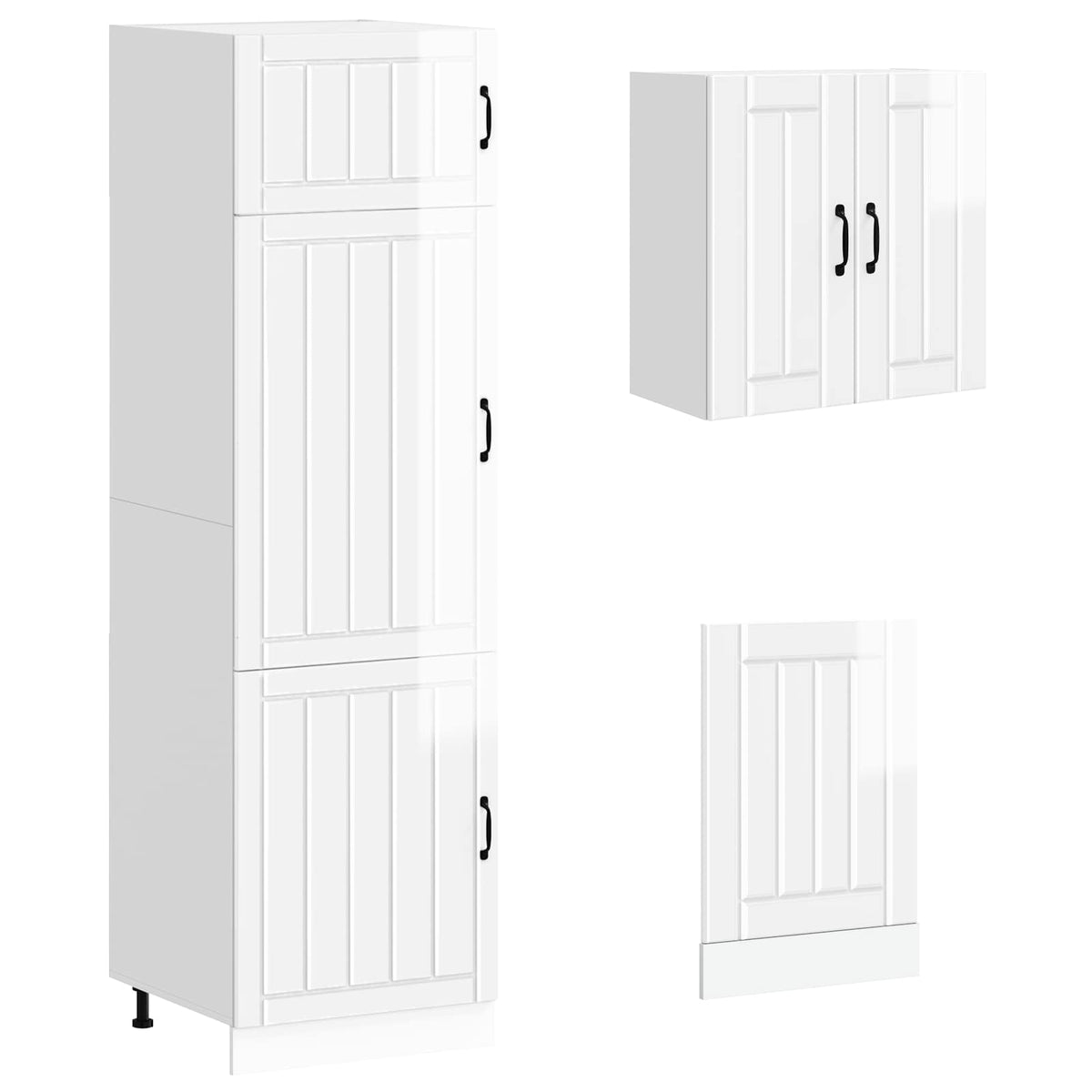 vidaXL 8 Piece Kitchen Cabinet Set "Lucca" High Gloss White Engineered Wood