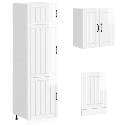 vidaXL 8 Piece Kitchen Cabinet Set "Lucca" High Gloss White Engineered Wood