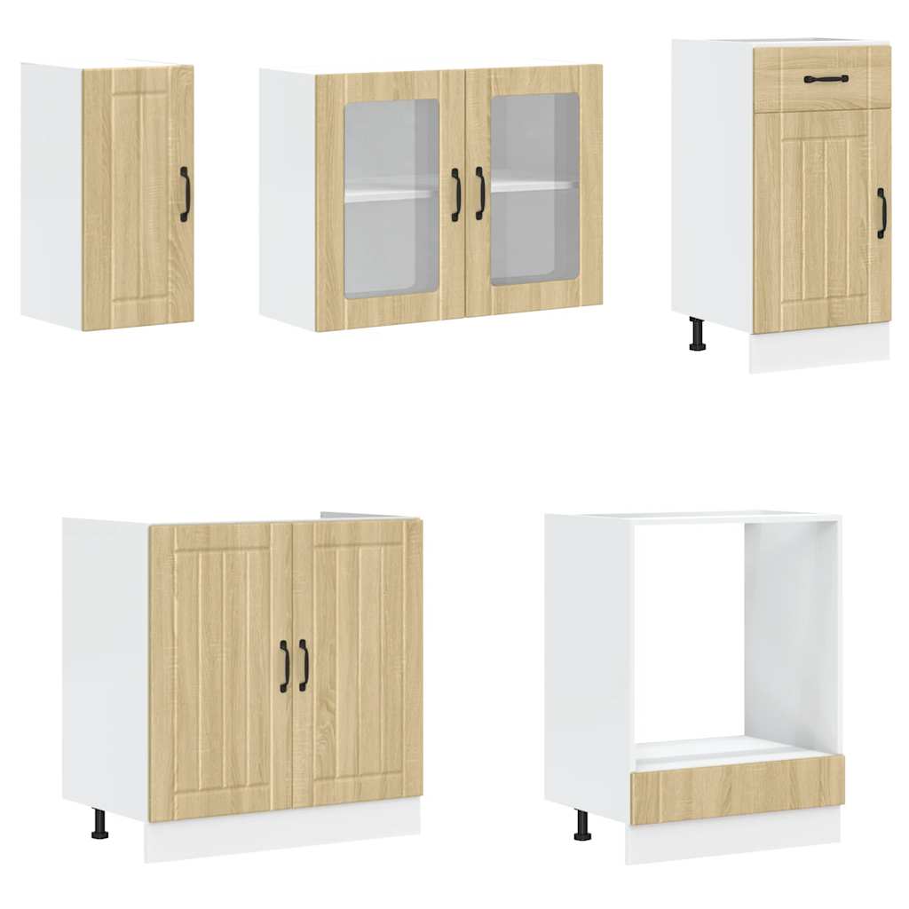 vidaXL 8 Piece Kitchen Cabinet Set Lucca Sonoma Oak Engineered Wood
