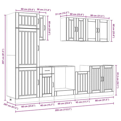 vidaXL 8 Piece Kitchen Cabinet Set Lucca Sonoma Oak Engineered Wood