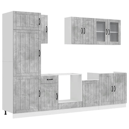 vidaXL 8 Piece Kitchen Cabinet Set "Lucca" Concrete Grey Engineered Wood