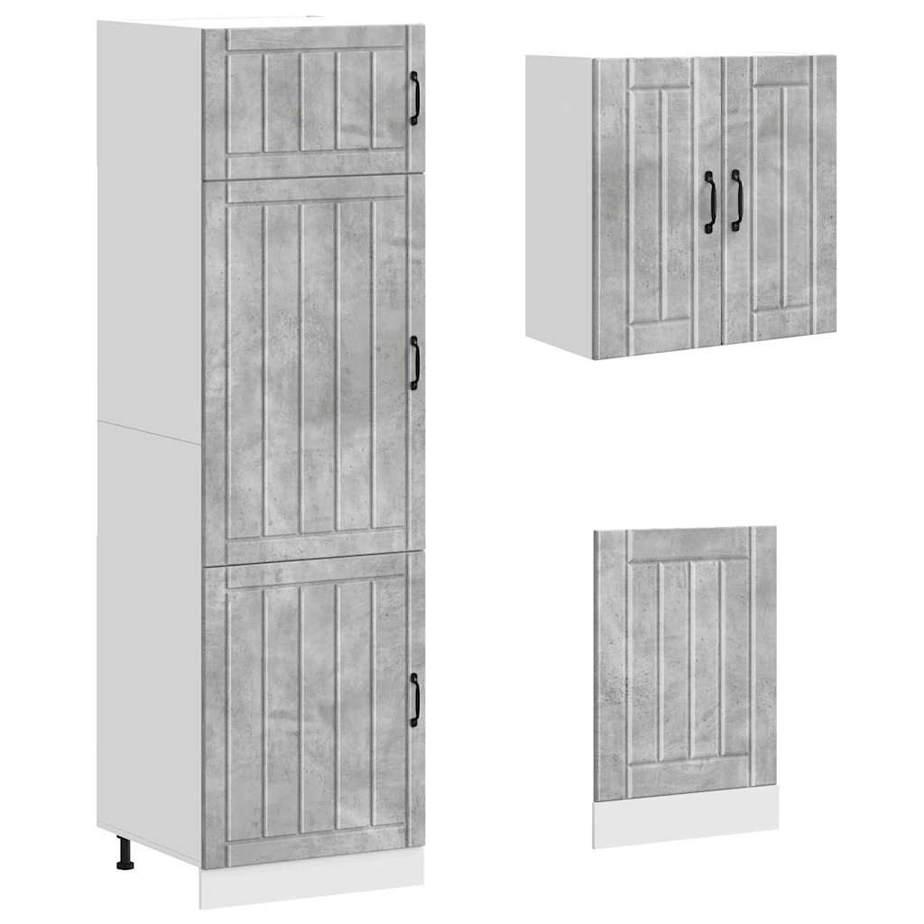 vidaXL 8 Piece Kitchen Cabinet Set "Lucca" Concrete Grey Engineered Wood