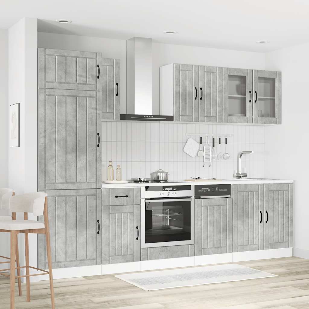 vidaXL 8 Piece Kitchen Cabinet Set "Lucca" Concrete Grey Engineered Wood