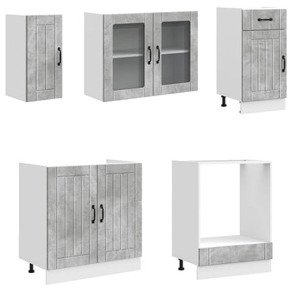 vidaXL 8 Piece Kitchen Cabinet Set "Lucca" Concrete Grey Engineered Wood