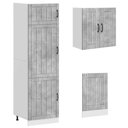vidaXL 8 Piece Kitchen Cabinet Set "Lucca" Concrete Grey Engineered Wood
