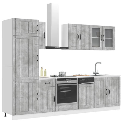 vidaXL 8 Piece Kitchen Cabinet Set "Lucca" Concrete Grey Engineered Wood