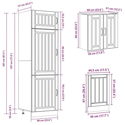 vidaXL 8 Piece Kitchen Cabinet Set Lucca Smoked Oak Engineered Wood