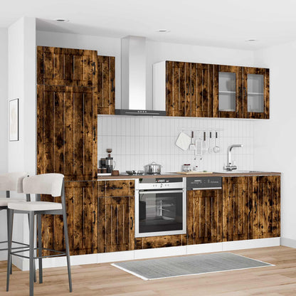 vidaXL 8 Piece Kitchen Cabinet Set "Lucca" Smoked Oak Engineered Wood