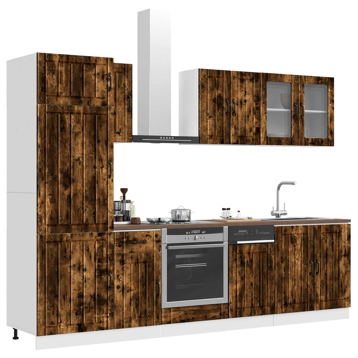 vidaXL 8 Piece Kitchen Cabinet Set "Lucca" Smoked Oak Engineered Wood