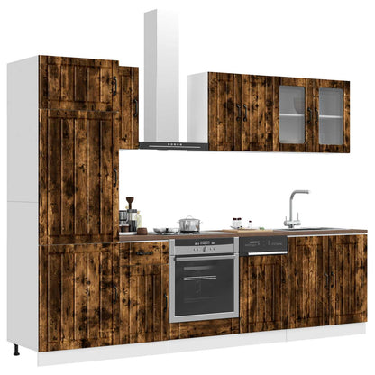 vidaXL 8 Piece Kitchen Cabinet Set "Lucca" Smoked Oak Engineered Wood