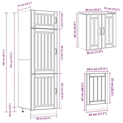vidaXL 8 Piece Kitchen Cabinet Set Kalmar Grey Sonoma Engineered Wood