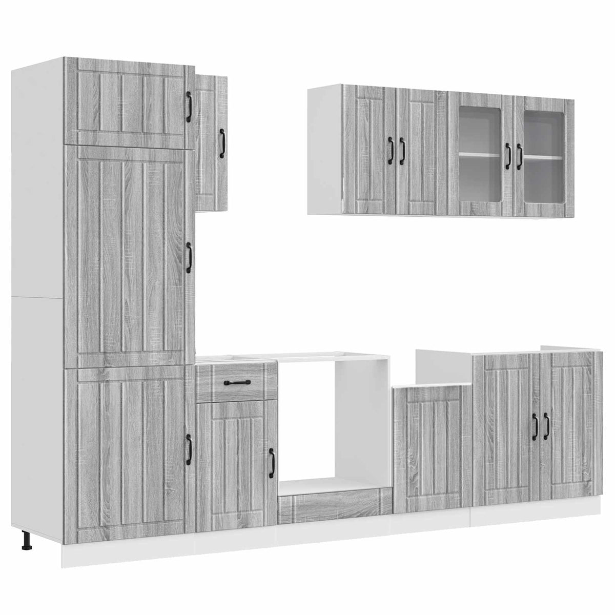 vidaXL 8 Piece Kitchen Cabinet Set "Kalmar" Grey Sonoma Engineered Wood