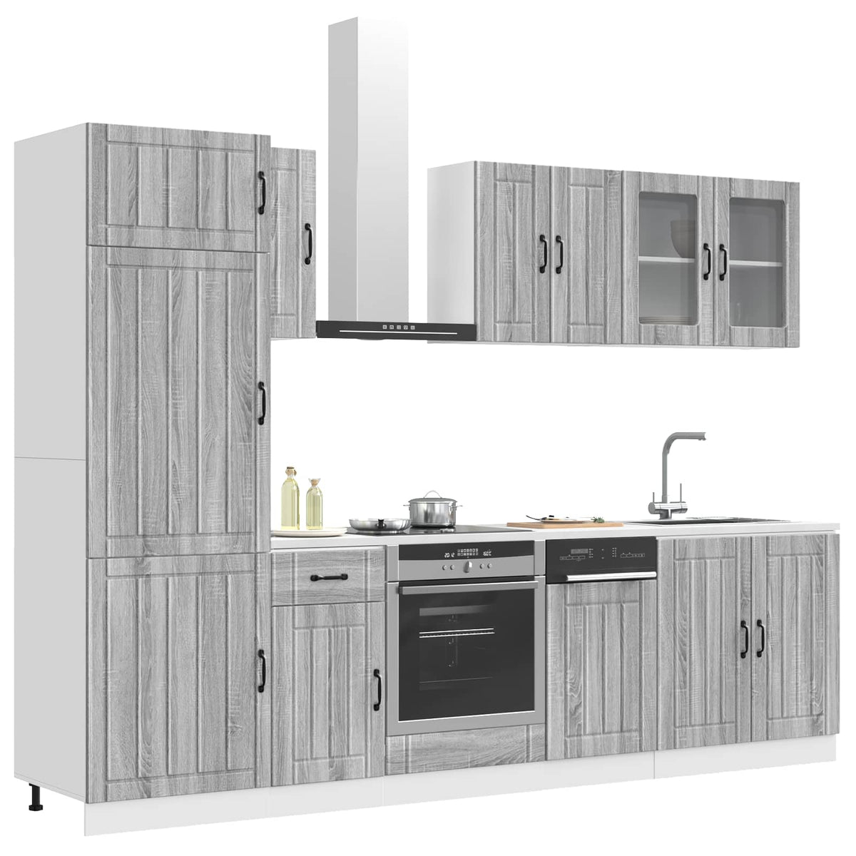 vidaXL 8 Piece Kitchen Cabinet Set "Kalmar" Grey Sonoma Engineered Wood