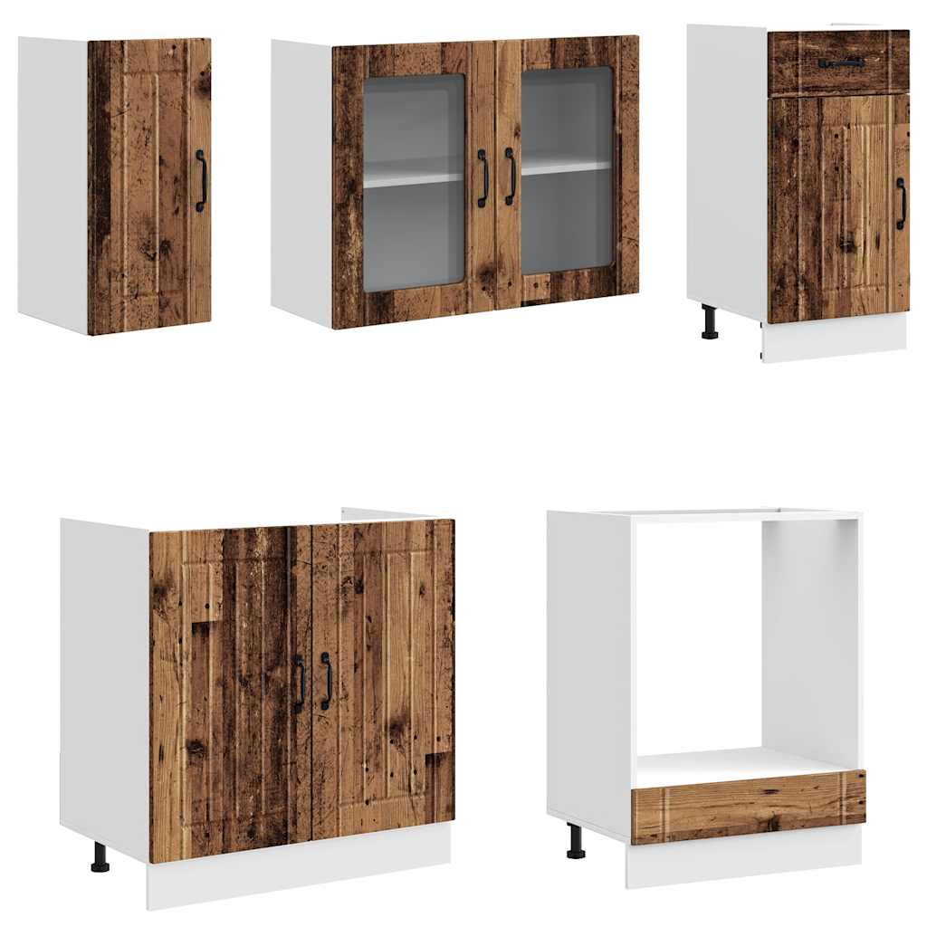 vidaXL 8 Piece Kitchen Cabinet Set "Kalmar" Old Wood Engineered Wood