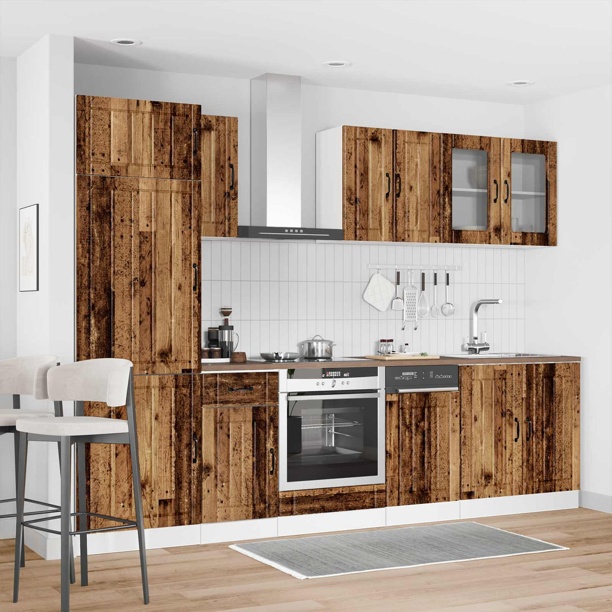 vidaXL 8 Piece Kitchen Cabinet Set "Kalmar" Old Wood Engineered Wood