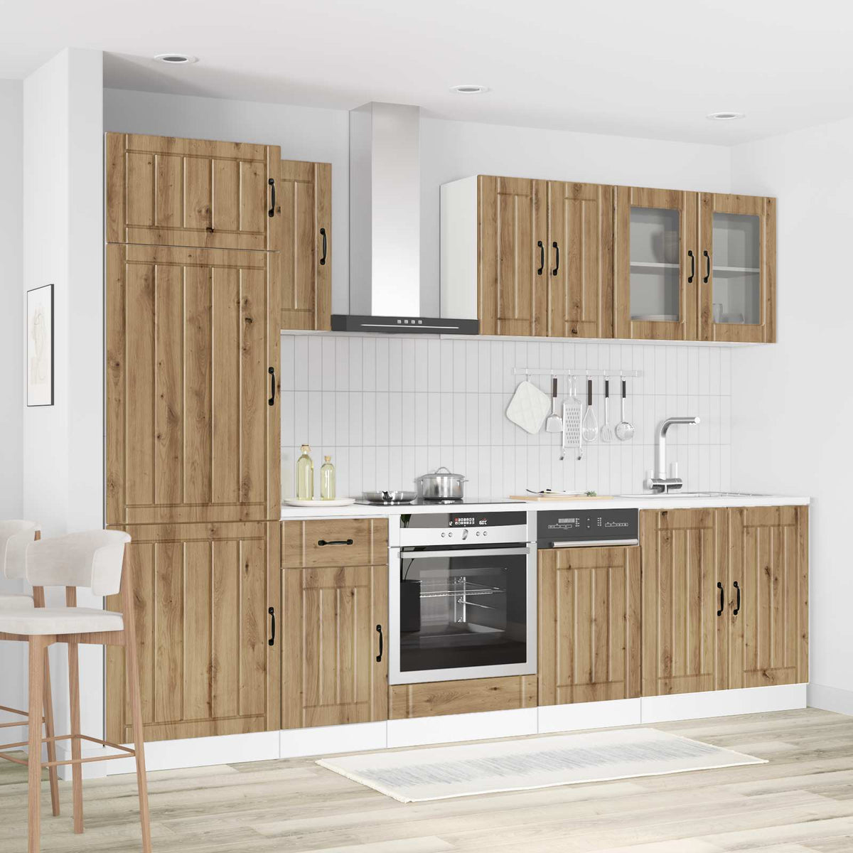 vidaXL 8 Piece Kitchen Cabinet Set "Kalmar" Artisan Oak Engineered Wood