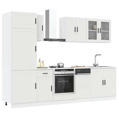 vidaXL 8 Piece Kitchen Cabinet Set Porto White Engineered Wood