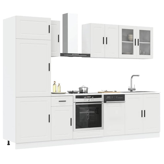 vidaXL 8 Piece Kitchen Cabinet Set Porto White Engineered Wood