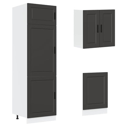 vidaXL 8 Piece Kitchen Cabinet Set Porto Black Engineered Wood