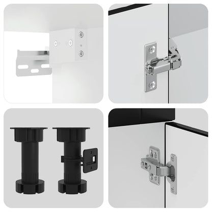 vidaXL 8 Piece Kitchen Cabinet Set Porto Black Engineered Wood