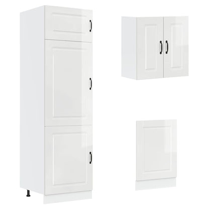 vidaXL 8 Piece Kitchen Cabinet Set Porto High Gloss White Engineered Wood