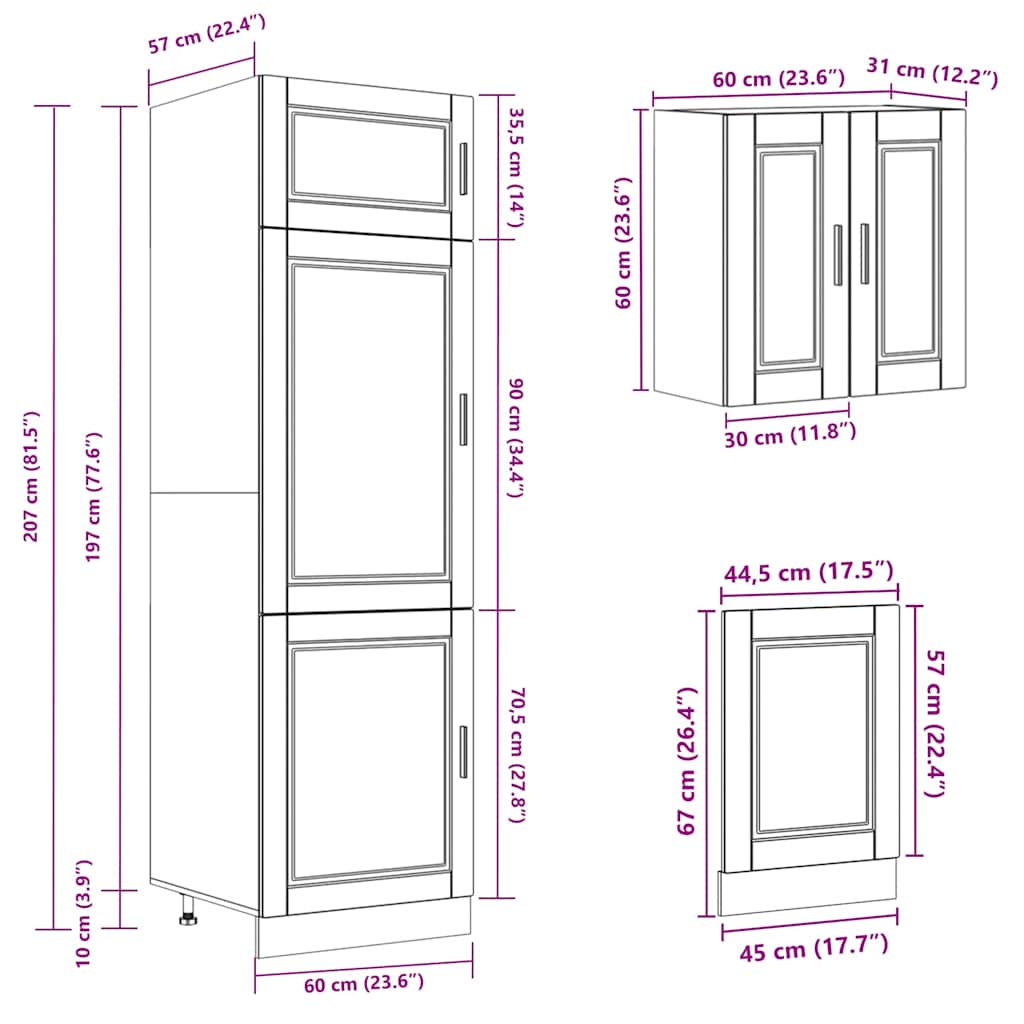 vidaXL 8 Piece Kitchen Cabinet Set Porto High Gloss White Engineered Wood