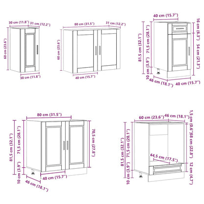 vidaXL 8 Piece Kitchen Cabinet Set Kalmar Concrete Grey Engineered Wood