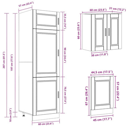 vidaXL 8 Piece Kitchen Cabinet Set Kalmar Concrete Grey Engineered Wood
