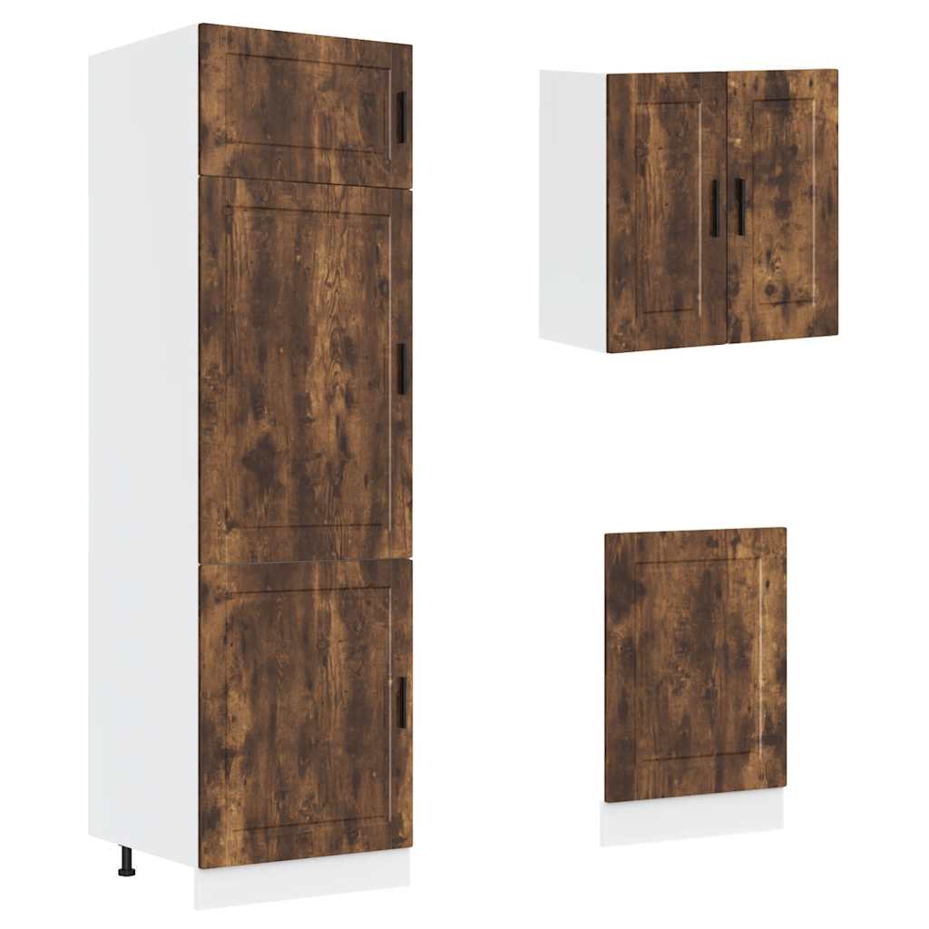 vidaXL 8 Piece Kitchen Cabinet Set Porto Smoked Oak Engineered Wood